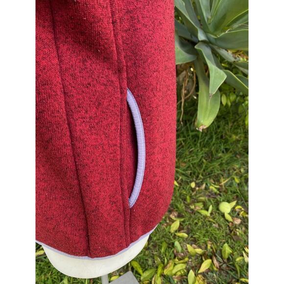 LL Bean Heathered Red 1/4 Snap Sweater Fleece Pullover Size Large MSRP $89 - Picture 5 of 10